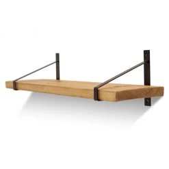 Funky Chunky Furniture All Wooden Shelving Armstrong Solid Wood Shelf & Brackets - 9x1.5 Smooth Shelf (22cmx3.5cm)