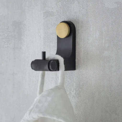 Funky Chunky Furniture Black Metal And Brass Hook Door Stops, Signs & Mats