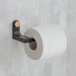 Funky Chunky Furniture Black Metal And Brass Toilet Roll Holder Accessories