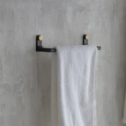 Funky Chunky Furniture Accessories Black Metal And Brass Towel Rail - Large