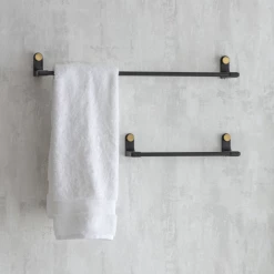 Funky Chunky Furniture Accessories Black Metal And Brass Towel Rail - Small