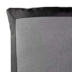 Funky Chunky Furniture Black Vegan Leather And Fabric Cushion