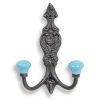 Funky Chunky Furniture Coats Hooks & Hall Storage Vintage Iron Coat Hooks - Blue Hook Ends 1 Funky Chunky Furniture Coats Hooks & Hall Storage Vintage Iron Coat Hooks - Blue Hook Ends