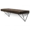 Funky Chunky Furniture Bowes Solid Wood Shelf & Black Metal Brackets - 9x2 Rustic Shelf (22.5cmx5cm) All Wooden Shelving