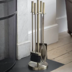 Funky Chunky Furniture Brass Fireside Tool Set And Stand Accessories