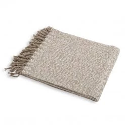 Funky Chunky Furniture Taupe Herringbone Mohair Throw