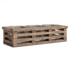 Funky Chunky Furniture Outdoor Solid Oak Candle Holder