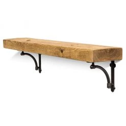 Funky Chunky Furniture All Wooden Shelving Causey Solid Wood Shelf & Brackets - 6x2 Rustic Shelf (15cmx5cm)