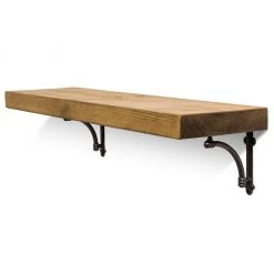 Funky Chunky Furniture Causey Solid Wood Shelf & Brackets - 9x2 Smooth Shelf (22cmx4.5cm) All Wooden Shelving
