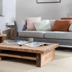 Funky Chunky Furniture Chopwell Low Coffee Table With Storage Living Room