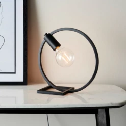 Funky Chunky Furniture Circle Black Table Lamp