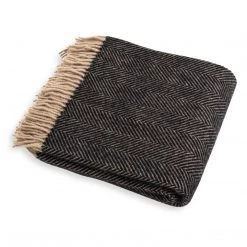 Funky Chunky Furniture Dark Grey Herringbone Throw Outdoor