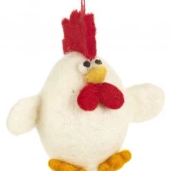 Funky Chunky Furniture Accessories Felted Wool White Chicken Decoration