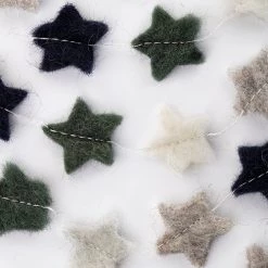 Funky Chunky Furniture Green Felt Star Garland