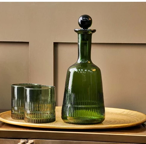 Funky Chunky Furniture Green Glass Decanter 3 Funky Chunky Furniture Green Glass Decanter