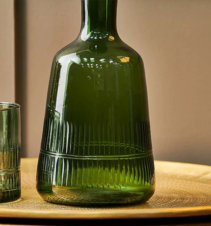 Funky Chunky Furniture Green Glass Decanter 4 Funky Chunky Furniture Green Glass Decanter