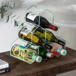 Funky Chunky Furniture Wine Racks Green Metal Wine Rack