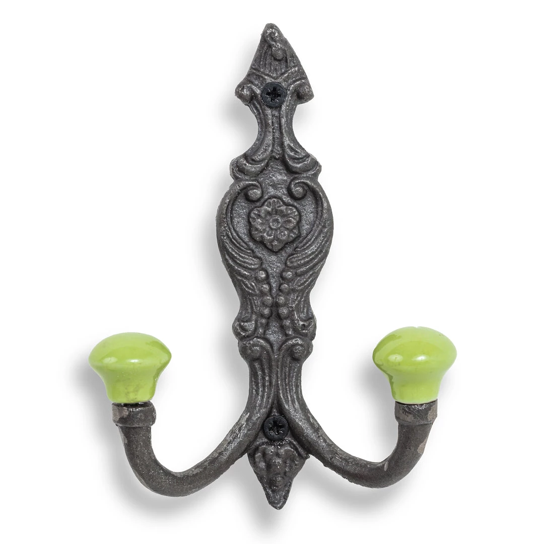 Funky Chunky Furniture Coats Hooks & Hall Storage Vintage Iron Coat Hooks - Green Hook Ends 3 Funky Chunky Furniture Coats Hooks & Hall Storage Vintage Iron Coat Hooks - Green Hook Ends