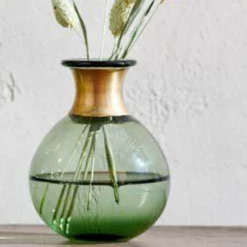 Funky Chunky Furniture Green Vase With Metal Neck