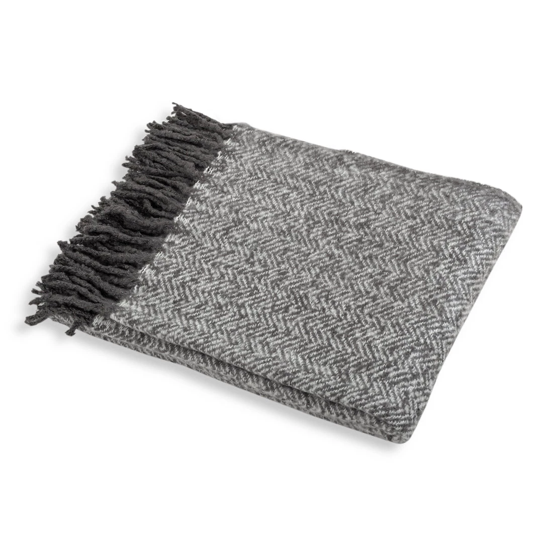 Funky Chunky Furniture Grey Herringbone Mohair Throw 3 Funky Chunky Furniture Grey Herringbone Mohair Throw