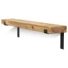 Funky Chunky Furniture All Wooden Shelving Hetton Solid Wood Shelf & Black Metal Brackets - 6x2 Rustic Shelf (15x5cm)