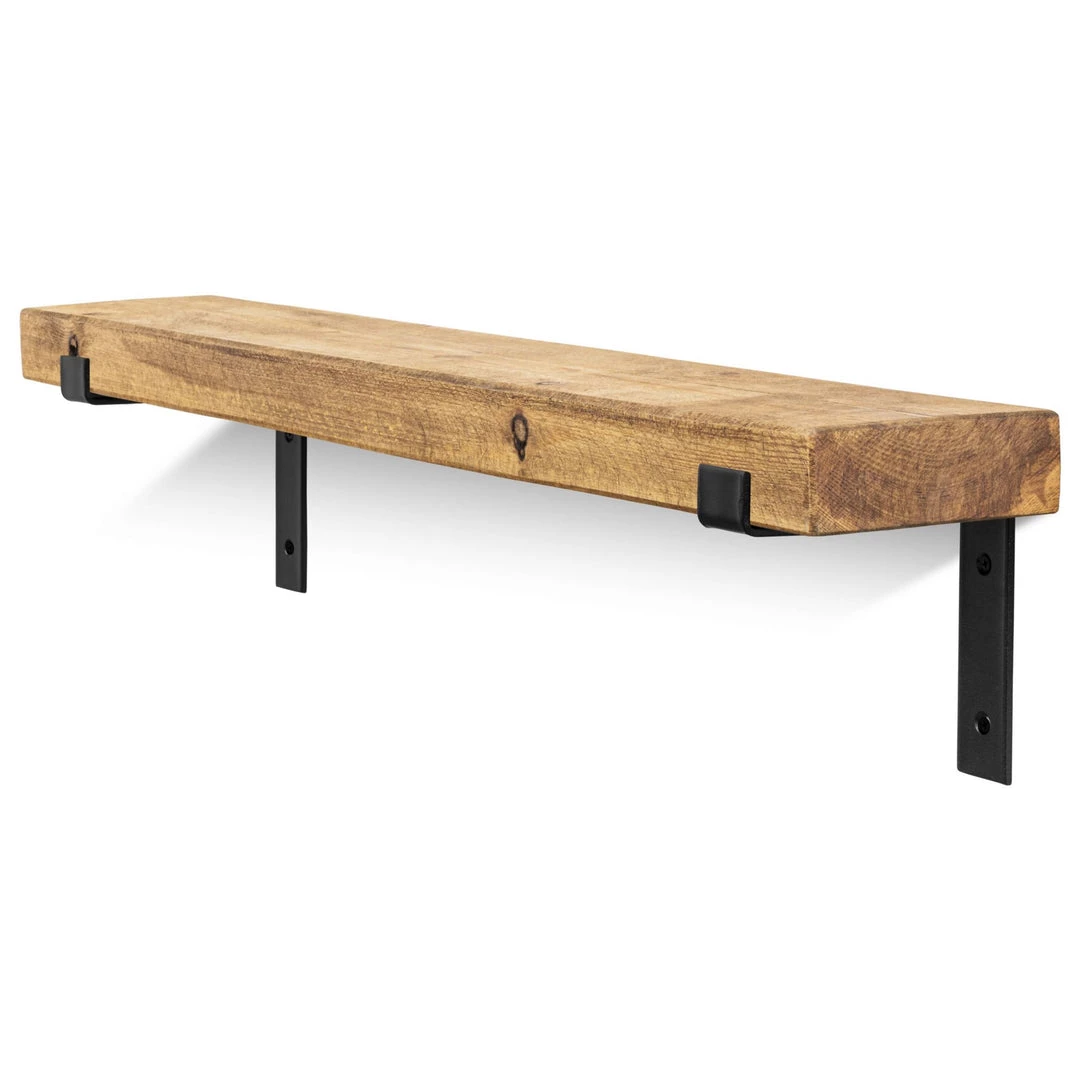 Funky Chunky Furniture All Wooden Shelving Hetton Solid Wood Shelf & Black Metal Brackets - 6x2 Rustic Shelf (15x5cm) 3 Funky Chunky Furniture All Wooden Shelving Hetton Solid Wood Shelf & Black Metal Brackets - 6x2 Rustic Shelf (15x5cm)