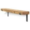 Funky Chunky Furniture Hetton Solid Wood Shelf & Raw Steel Brackets - 6x2 Rustic Shelf (15x5cm) All Wooden Shelving