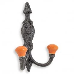 Funky Chunky Furniture Vintage Iron Coat Hooks - Orange Hook Ends