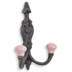 Funky Chunky Furniture Vintage Iron Coat Hooks - Pink Hook Ends Coats Hooks & Hall Storage