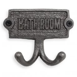 Funky Chunky Furniture Bathroom Door Sign With Hooks Door Stops, Signs & Mats