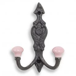 Funky Chunky Furniture Vintage Iron Coat Hooks - Pink Hook Ends Coats Hooks & Hall Storage