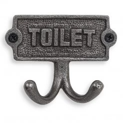 Funky Chunky Furniture Door Stops, Signs & Mats Toilet Door Sign With Hooks