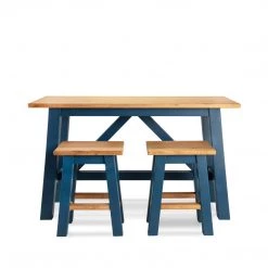 Funky Chunky Furniture Langley Oak Breakfast Bar And Stools