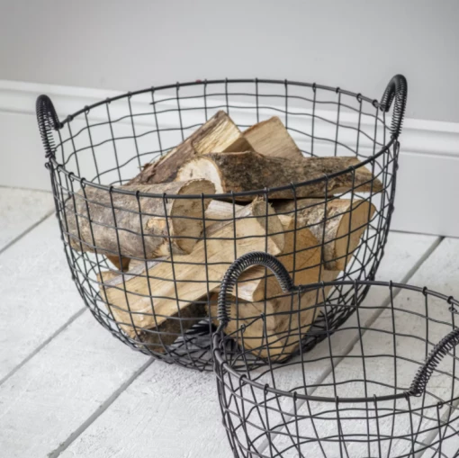 Funky Chunky Furniture Accessories Large Wire Log Basket
