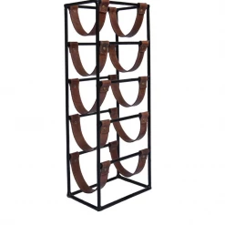 Funky Chunky Furniture Leather And Metal Wine Rack - 5 Bottles Wine Racks