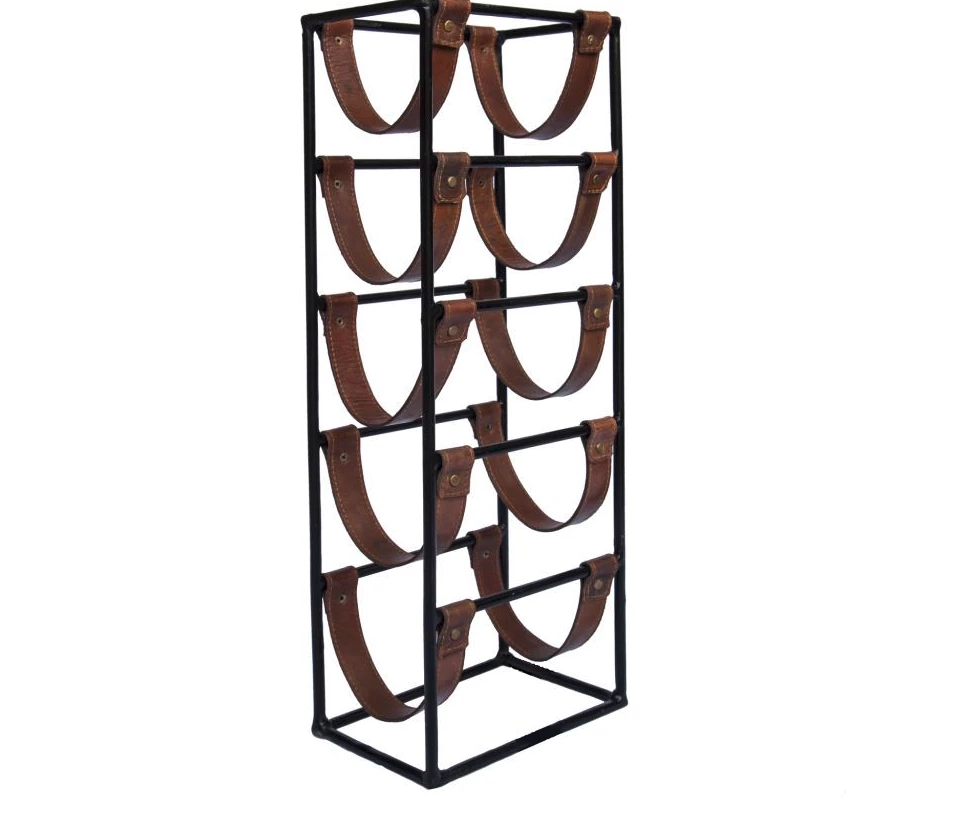 Funky Chunky Furniture Leather And Metal Wine Rack - 5 Bottles Wine Racks 3 Funky Chunky Furniture Leather And Metal Wine Rack - 5 Bottles Wine Racks