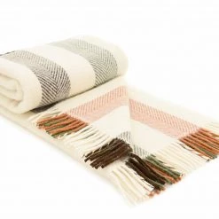 Funky Chunky Furniture Neutral Striped Wool Throw