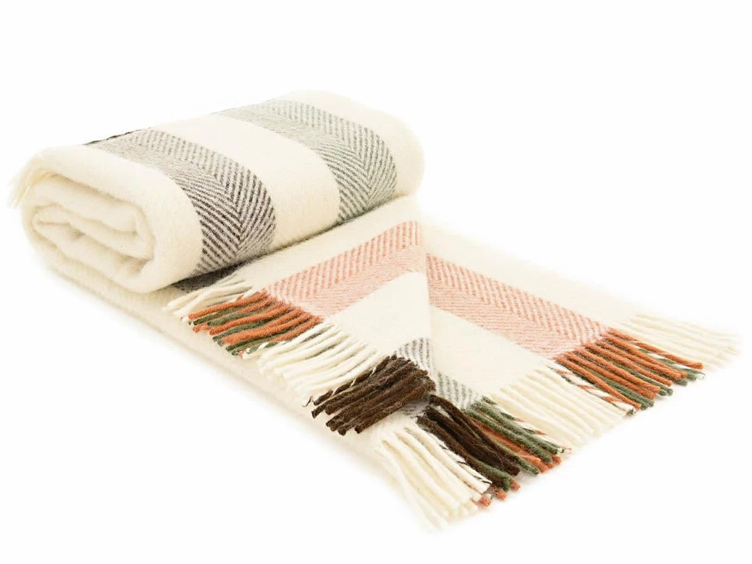 Funky Chunky Furniture Neutral Striped Wool Throw 4 Funky Chunky Furniture Neutral Striped Wool Throw