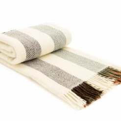 Funky Chunky Furniture Neutral Striped Wool Throw 9 Funky Chunky Furniture Neutral Striped Wool Throw