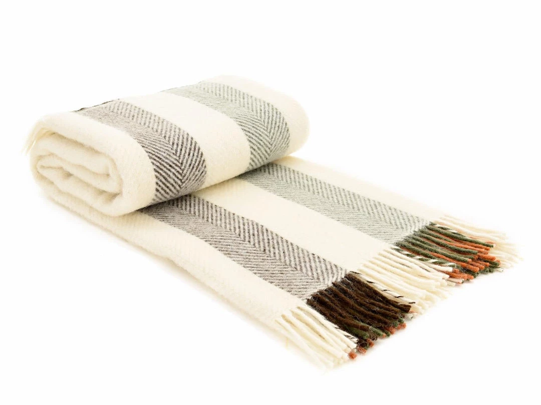 Funky Chunky Furniture Neutral Striped Wool Throw 6 Funky Chunky Furniture Neutral Striped Wool Throw