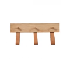 Funky Chunky Furniture Coats Hooks & Hall Storage Oak And Leather Coat Hooks - 3