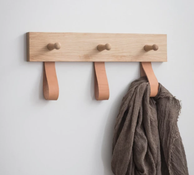 Funky Chunky Furniture Coats Hooks & Hall Storage Oak And Leather Coat Hooks - 3 3 Funky Chunky Furniture Coats Hooks & Hall Storage Oak And Leather Coat Hooks - 3