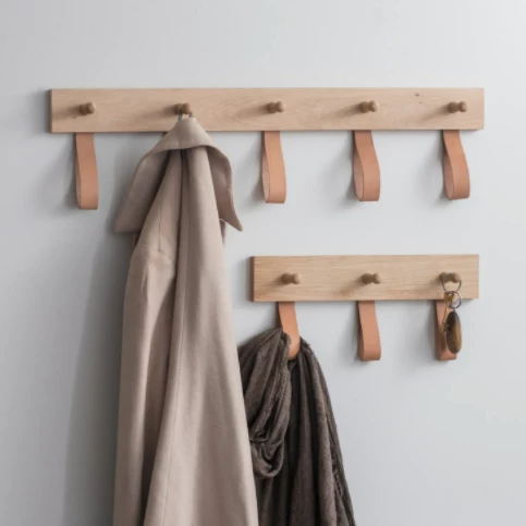 Funky Chunky Furniture Oak And Leather Coat Hooks - 5 6 Funky Chunky Furniture Oak And Leather Coat Hooks - 5
