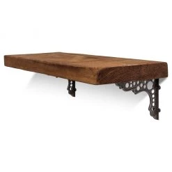 Funky Chunky Furniture Pelton Solid Wood Shelf & Brackets - 12x2 Rustic Shelf (29.5cmx5cm) All Wooden Shelving