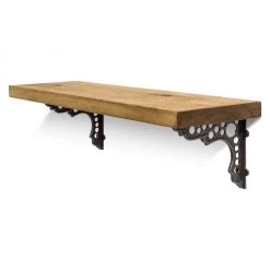 Funky Chunky Furniture All Wooden Shelving Pelton Solid Wood Shelf & Brackets - 9x1.5 Smooth Shelf (22cmx3.5cm)