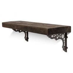 Funky Chunky Furniture All Wooden Shelving Pelton Solid Wood Shelf & Brackets - 9x2 Rustic Shelf (22.5cmx5cm)