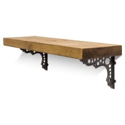 Funky Chunky Furniture All Wooden Shelving Pelton Solid Wood Shelf & Brackets - 9x2 Smooth Shelf (22cmx4.5cm)