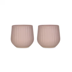 Funky Chunky Furniture Pink Ribbed Ceramic Tumblers - Set Of 2 Accessories