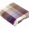 Funky Chunky Furniture Outdoor Purple And Natural Check Wool Throw