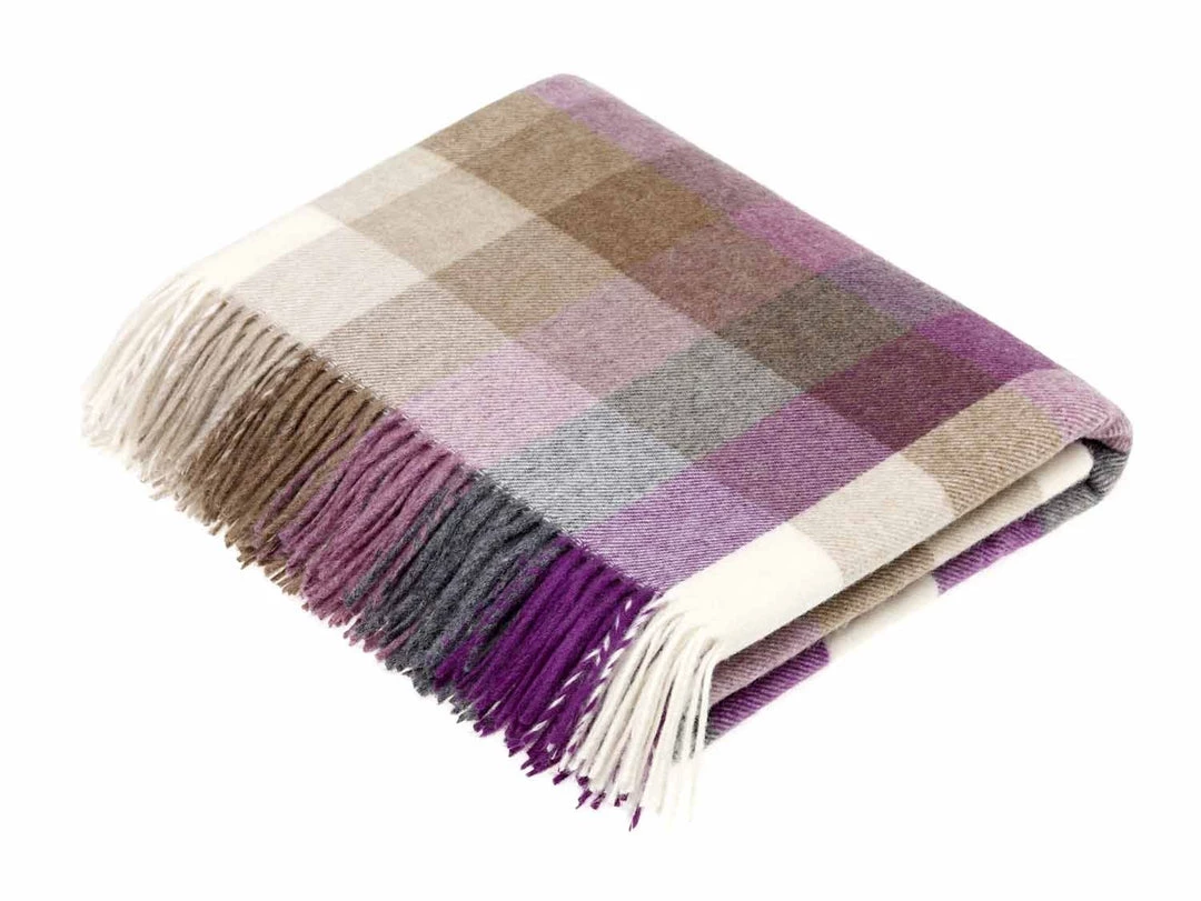 Funky Chunky Furniture Outdoor Purple And Natural Check Wool Throw 3 Funky Chunky Furniture Outdoor Purple And Natural Check Wool Throw